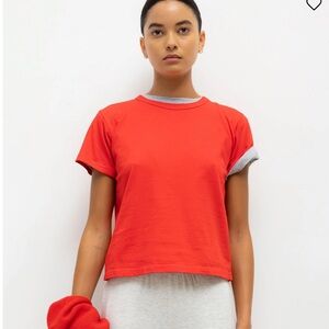 Leset Margo tee t-shirt top Lipstick red medium M